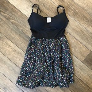 Victoria’s Secret PINK mini dress black floral L spaghetti strap